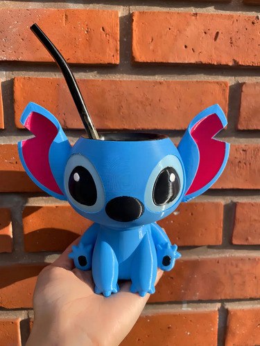 Mate Stitch Cuerpo Entero Incluye Bombilla Color Azul Terere Azul Stitch