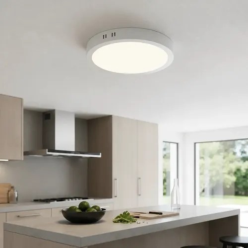Plafon Redondo 24w De Aplicar Bellallux Luz Fria Ubid Blanco Frío