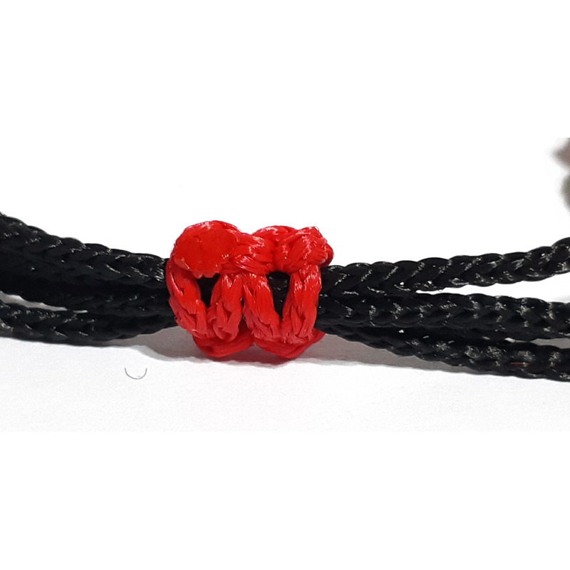 Pulsera Unisex Hilo Dos Colores Rojo Negro - 5
