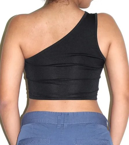 Musculosa Top Lycra Negro T S Para Busto 85 A 90 Impecable Negro Lisa S - 4