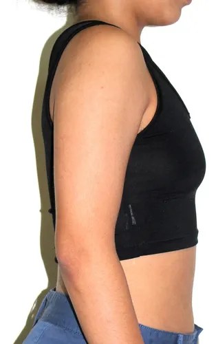 Musculosa Top Lycra Negro T S Para Busto 85 A 90 Impecable Negro Lisa S - 5