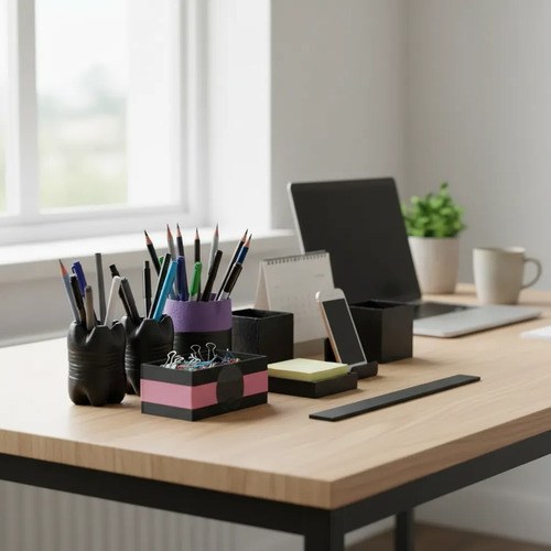 Organizador De Escritorio Negro Set Oficina - 2