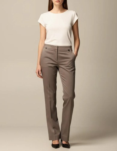 Pantalon Marrón Claro Ag Store- T26 Tiro Medio Recto Marrón Claro M