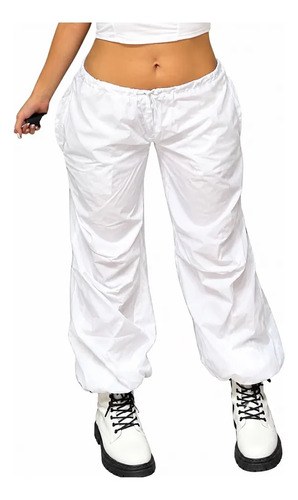Pantalon Babucha Blanco T-m Tela Avion Blanco Liso M