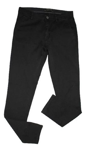 Pantalon El Don De Gabardina Negro Elastizado Hombre Negro Liso 30 S - 2