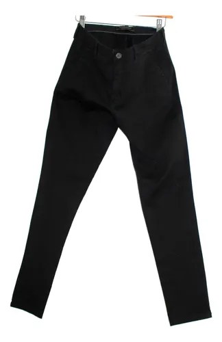 Pantalon El Don De Gabardina Negro Elastizado Hombre Negro Liso 30 S - 3