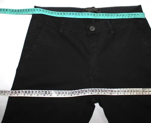 Pantalon El Don De Gabardina Negro Elastizado Hombre Negro Liso 30 S - 9