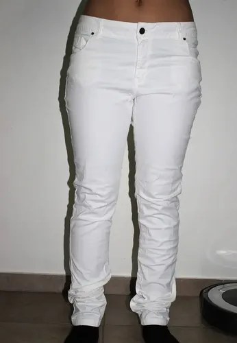 Pantalón Jean Blanco. Kevingston Elastizado T 44 Chupín. L Blanco Liso L - 6