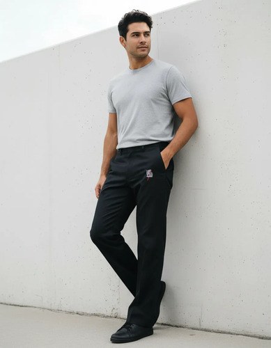 Pantalón Negro De Gabardina De Hombre Speed Unlimited T48 Negro Liso 48