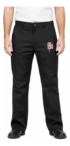 Pantalón Negro Hombre Marca Speed Unlimited, Gabardina 100% Negro Liso 46 - 4