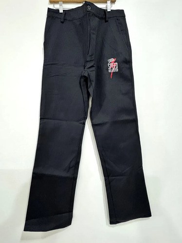 Pantalón Negro Hombre Marca Speed Unlimited, Gabardina 100% Negro Liso 46 - 5