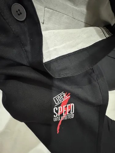 Pantalón Negro Hombre Marca Speed Unlimited, Gabardina 100% Negro Liso 46 - 10