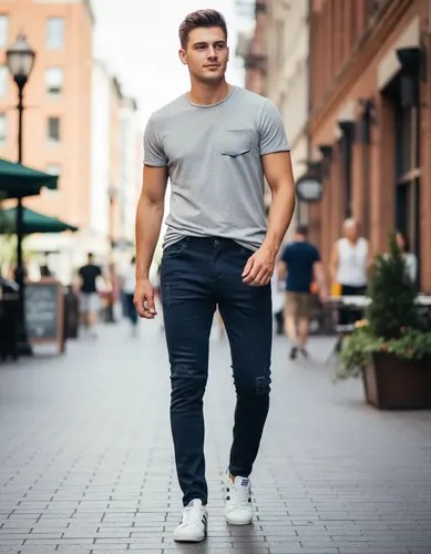 Pantalón Skinny Sport Masculino Vete Al Diablo T-30 Azul Liso 30