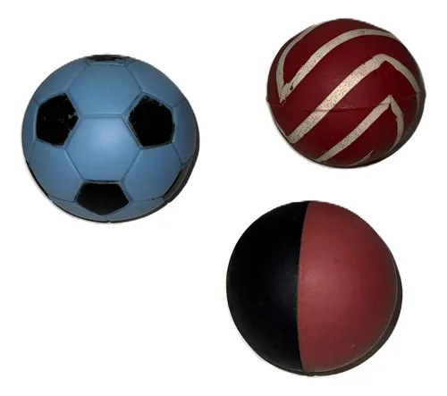 Pelota De Goma X 3 Juguete Pingpong O Mascotas Perro 6cm Bordó - 2