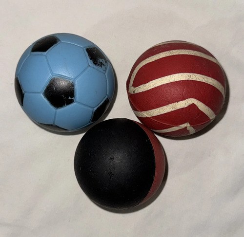Pelota De Goma X 3 Juguete Pingpong O Mascotas Perro 6cm Bordó - 3