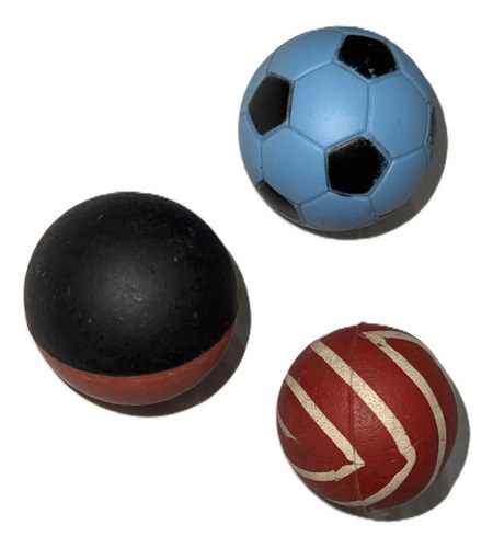 Pelota De Goma X 3 Juguete Pingpong O Mascotas Perro 6cm Bordó - 4