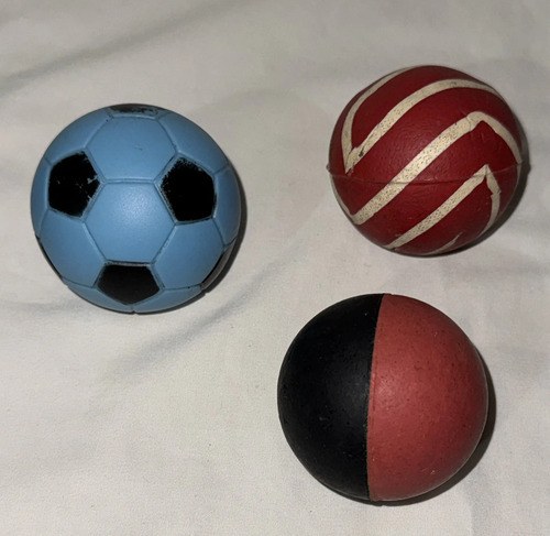 Pelota De Goma X 3 Juguete Pingpong O Mascotas Perro 6cm Bordó - 5
