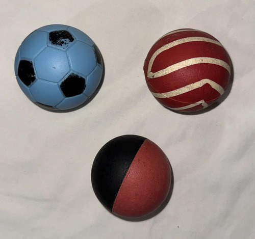 Pelota De Goma X 3 Juguete Pingpong O Mascotas Perro 6cm Bordó - 6