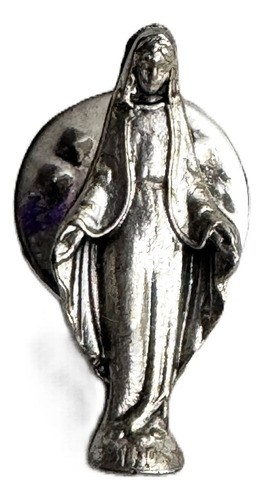 Pin Prendedor Broche Acero De La Virgen 3 Cm Plateado