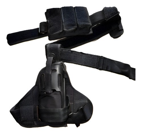 Pistolera Muslera Táctica Universal Porta Cargador Negro Spf Diestro