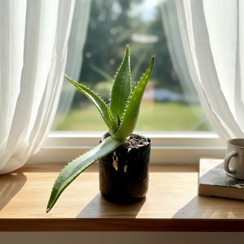 Planta Chica De Aloe Suculenta Familia Asphodelaceae Coral Claro