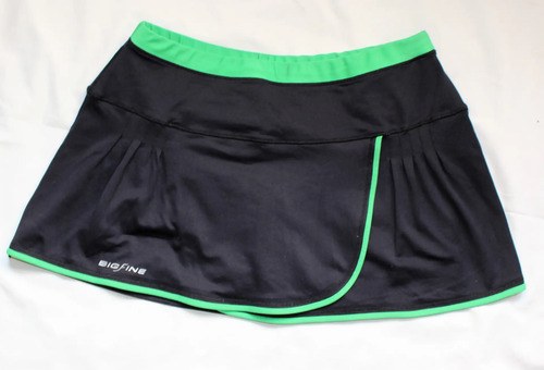 Pollera Con Short Big Fine T -m Negra Licra Excelente Negro Liso M - 8