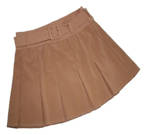 Pollera Off Line T- M Beige Importada Tablas Estira Dryfit Beige Lisa M - 3