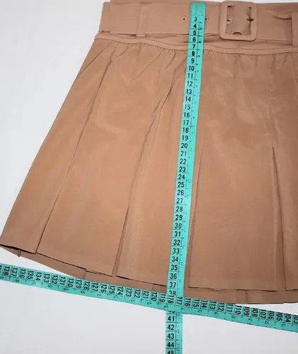 Pollera Off Line T- M Beige Importada Tablas Estira Dryfit Beige Lisa M - 5