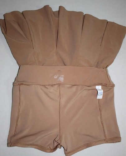 Pollera Off Line T- M Beige Importada Tablas Estira Dryfit Beige Lisa M - 7