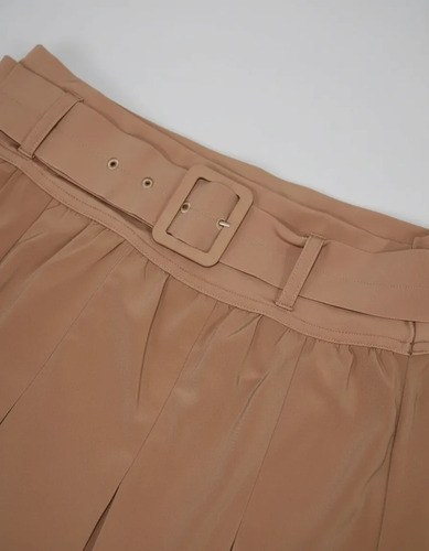 Pollera Off Line T- M Beige Importada Tablas Estira Dryfit Beige Lisa M - 10