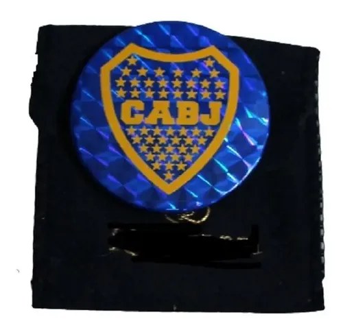 Prendedor Escudo De Boca 4cm Diam Azul