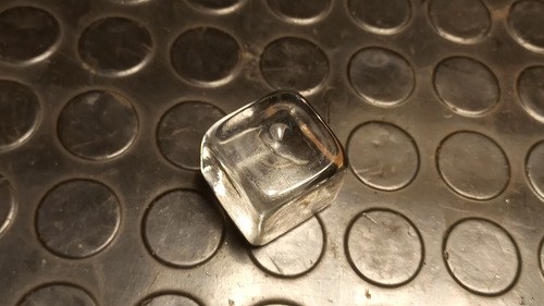Cubo / Pisapapel / Adorno De Vidrio Blanco