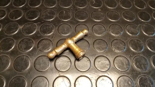 Antiguo Picaporte De Bronce Vástago Fino (6mm) Dorado Oscuro