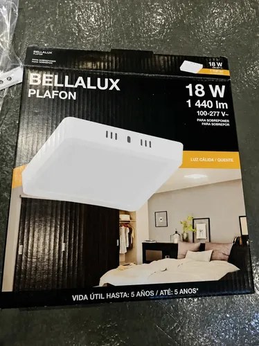 Plafon Bellalux 18w Aplicar Luz Calida Cuadrado Ledvance Blanco