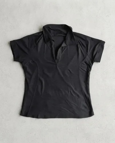 Remera Mujer Deportiva Fibra Humana T-2 Impecable Negro Liso 40