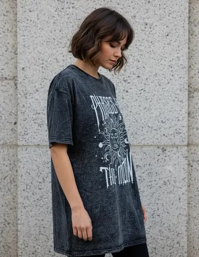Remera Overzise T-l Gris Jaspeado Excelente Calidad 52 X 73 Gris Oscuro Frase 44 Jaspeado