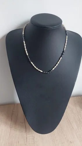 Collar Perla De Rio Con Hematite ,muy Lindo Consultar Stock Beige