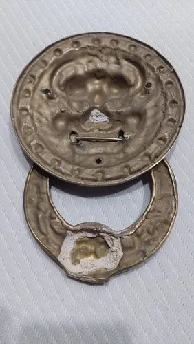Llamador Aldaba Puerta Perro Fu Bronce. Protector Feng Shui Dorado Oscuro - 3