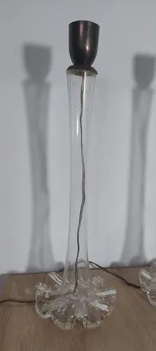 Par Lámparas Mesa Vintage Vidrio Soplado, Metal Blanco Xxxx - 3