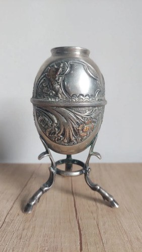 Viejo Mate Tradicional 800 Y Lamina Oro Plateado