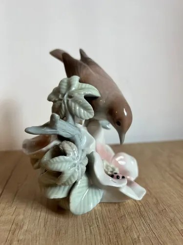 Porcelana Decorativa Pájaro Lladro Ladybird & Nightingale Marrón Claro