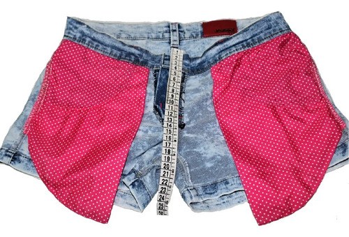 Short Jean Jazsy Tiro Medio T 40 Elastizado Celeste Nevado Celeste Nevado M - 6