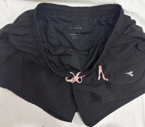 Short Negro T-l Diadora Deportivo Con Bombacha Negro Lisa L - 5