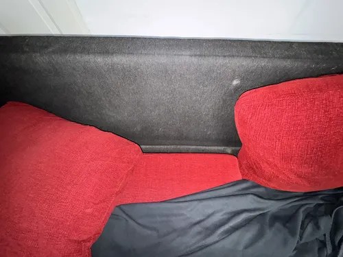 Sillon Sofa 3 Cuerpos Chenille Rojo Negro 2.10 M C-funda Negro Liso - 9