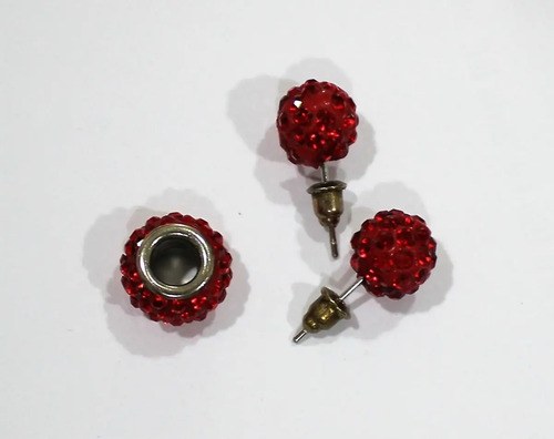 Strash Rojo Aros Redondos Y Dije Dona 1,2 Cm Con Envoltorio Rojo