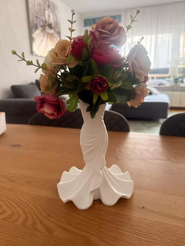 Florero 3d Vestido De Mujer Blanco