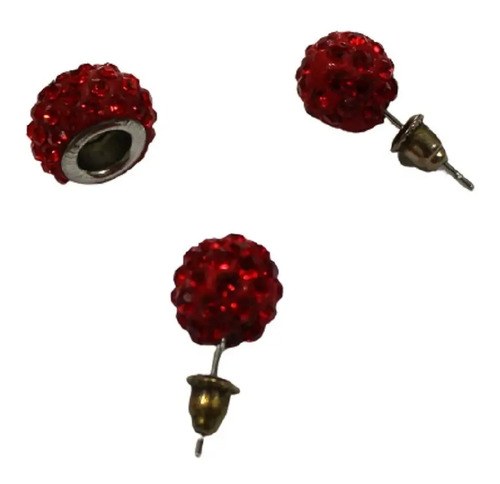Strash Rojo Aros Redondos Y Dije Dona 1,2 Cm Con Envoltorio Rojo - 2