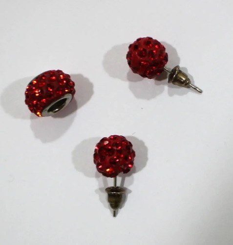 Strash Rojo Aros Redondos Y Dije Dona 1,2 Cm Con Envoltorio Rojo - 4
