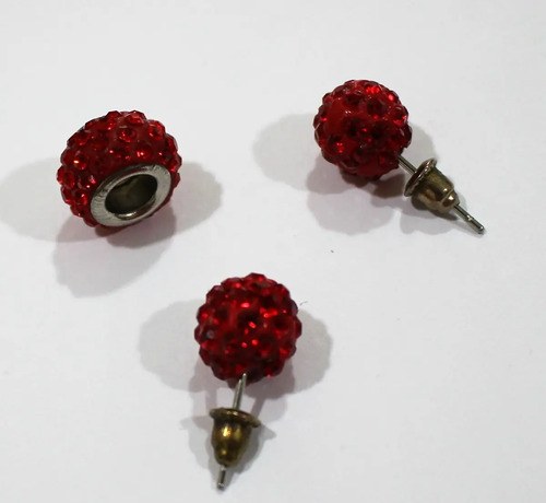 Strash Rojo Aros Redondos Y Dije Dona 1,2 Cm Con Envoltorio Rojo - 6