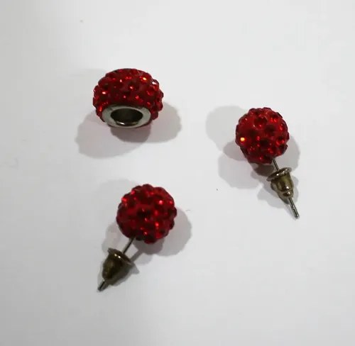 Strash Rojo Aros Redondos Y Dije Dona 1,2 Cm Con Envoltorio Rojo - 7